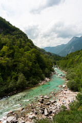 Mountain views in the Julian Alps in Slovenia,Soča