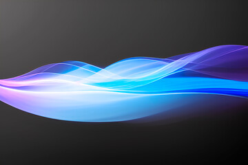 Obraz na płótnie Canvas Abstract blue and purple wave on a blacck background. Generative AI.