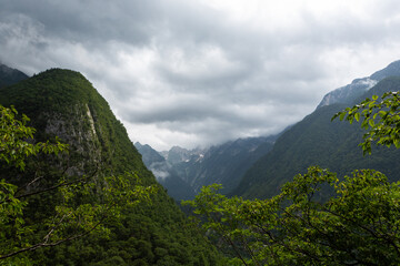 Mountain views in the Julian Alps in Slovenia,Soča
