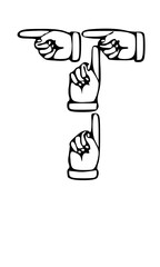 Pointing Hands Forming Letter Mono Type Font