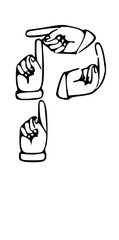 Pointing Hands Forming Letter Mono Type Font