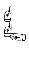 Pointing Hands Forming Letter Mono Type Font