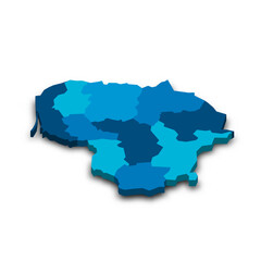 Fototapeta premium Lithuania political map of administrative divisions