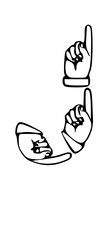 Pointing Hands Forming Letter Mono Type Font