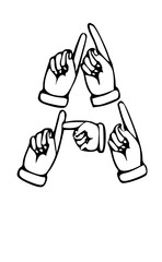 Pointing Hands Forming Letter Mono Type Font