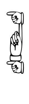 Pointing Hands Forming Letter Mono Type Font