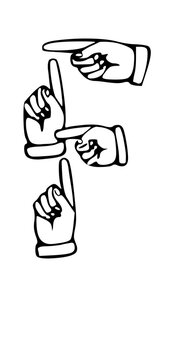 Pointing Hands Forming Letter Mono Type Font