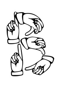 Pointing Hands Forming Letter Mono Type Font
