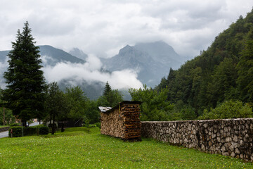 Mountain views in the Julian Alps in Slovenia,Soča