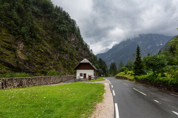 Mountain views in the Julian Alps in Slovenia,Soča