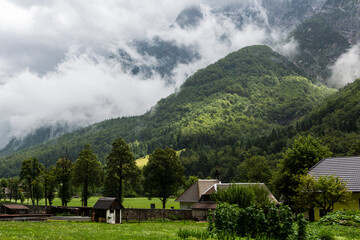 Mountain views in the Julian Alps in Slovenia,Soča