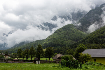 Mountain views in the Julian Alps in Slovenia,Soča