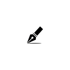 Quill pen writing in the papers on an open book logo. education logo icon design. suitable for company logo, print, digital, icon, apps, and other marketing material purpose.