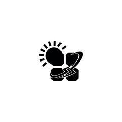 PrintSun solar energy logo design template. Solar panel and sun sign. Alternative natural power business emblem.