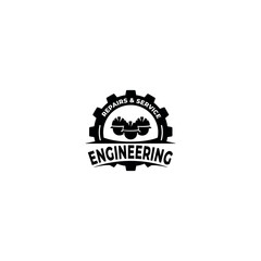 Fototapeta premium Engineer Logo Template Design Vector. engineering worker and construction. Industrial engineers workers.