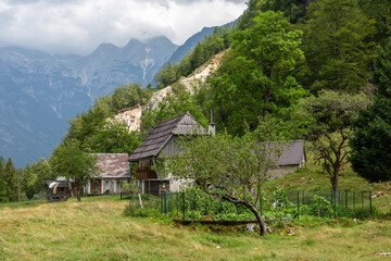 Mountain views in the Julian Alps in Slovenia