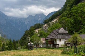 Mountain views in the Julian Alps in Slovenia