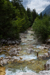 Mountain views in the Julian Alps in Slovenia