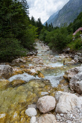 Mountain views in the Julian Alps in Slovenia