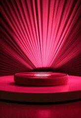 Podium for product advertisement or restaurant menus with colorful background, minimalist design Generative AI