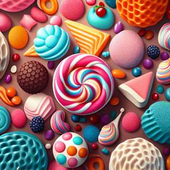Fototapeta na wymiar colorful candies delicious background