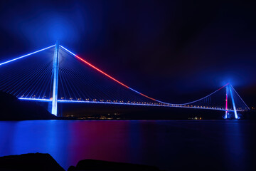 Yavuz Sultan Selim Bridge night exposure, İstanbul, Turkey