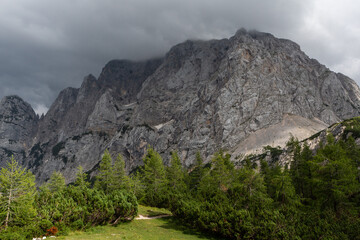 Mountain views in the Julian Alps in Slovenia,Vršič