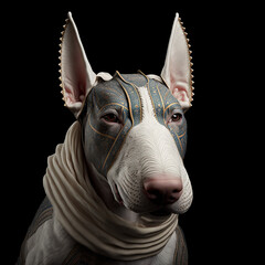 Bull Terrier Dog as mask