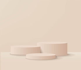 Realistic Podium And Pastel Background