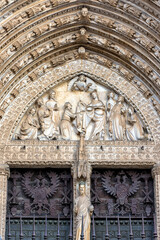 Detalle Puerta del Perdón, Catedral de Toledo, San Ildefonso,España