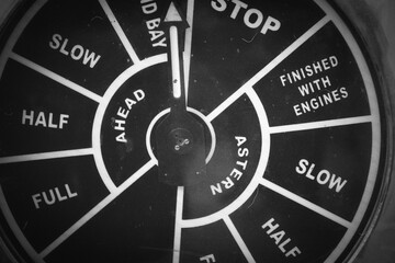 close up view of vintage  ship engine order telegraph © Arda ALTAY