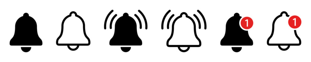Notification bell icon set - 566802143