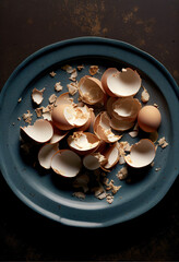 egg shells on a plate