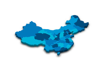 China political map of administrative divisions