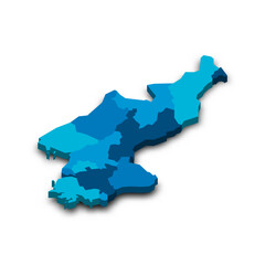 Fototapeta premium North Korea political map of administrative divisions