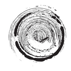 Round Grunge Shape Texture, Rough Circle Stamp, Black Paint Ring Frame, Round Grunge Shape Background