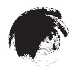Round Grunge Shape Texture, Rough Circle Stamp, Black Paint Ring Frame, Round Grunge Shape Background