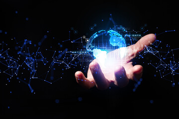 mano, informatica, tecnologia digitale, network