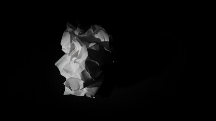 Crumbled white piece of paper