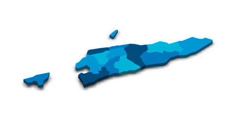 East Timor political map of administrative divisions © pyty