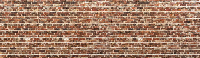Brick wall brown rustic panorama - Brickwall texture - old brick pattern - Industrial texture of...