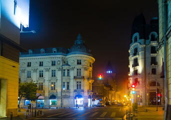 Fototapeta na wymiar Cityscape in center of city of Bucharest, Romania