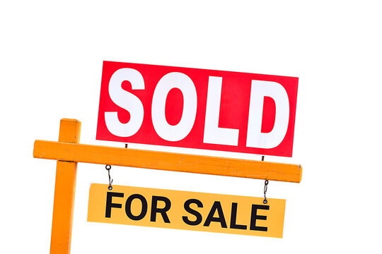 House For Sale Sold sign isolated cutout on transparent