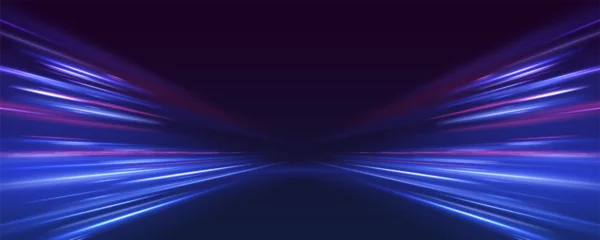 Foto auf Leinwand Futuristic dynamic motion technology. Neon color glowing lines background, high-speed light trails effect. Purple glowing wave swirl, impulse cable lines. © Mirotvoric