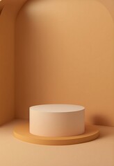 Podium for product advertisement or restaurant menus with colorful background, minimalist design Generative AI