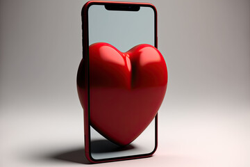 phone with red heart