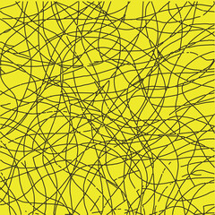 Vector image of a child's drawing. Children's doodles on a yellow background.