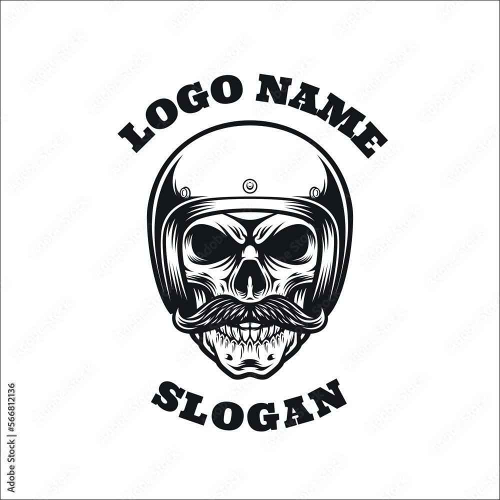 Poster skull graphic logo design