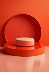 Podium for product advertisement or restaurant menus with colorful background, minimalist design Generative AI