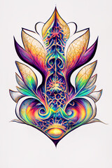 Psychedelic Tattoo Design. AI Generated